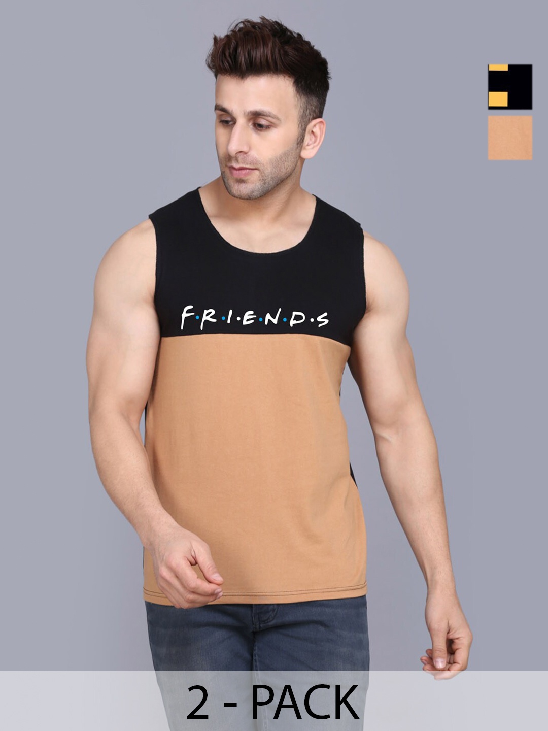 

SLOWLORIS Pack Of 2 Bio-Wash Innerwear Vests SL026 (BLACK KEEP) (BLACKRUST FRD)