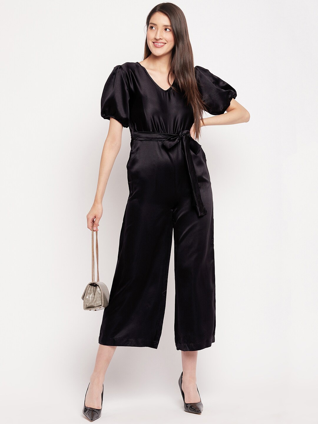 

Fashfun V-Neck Basic Jumpsuit, Black