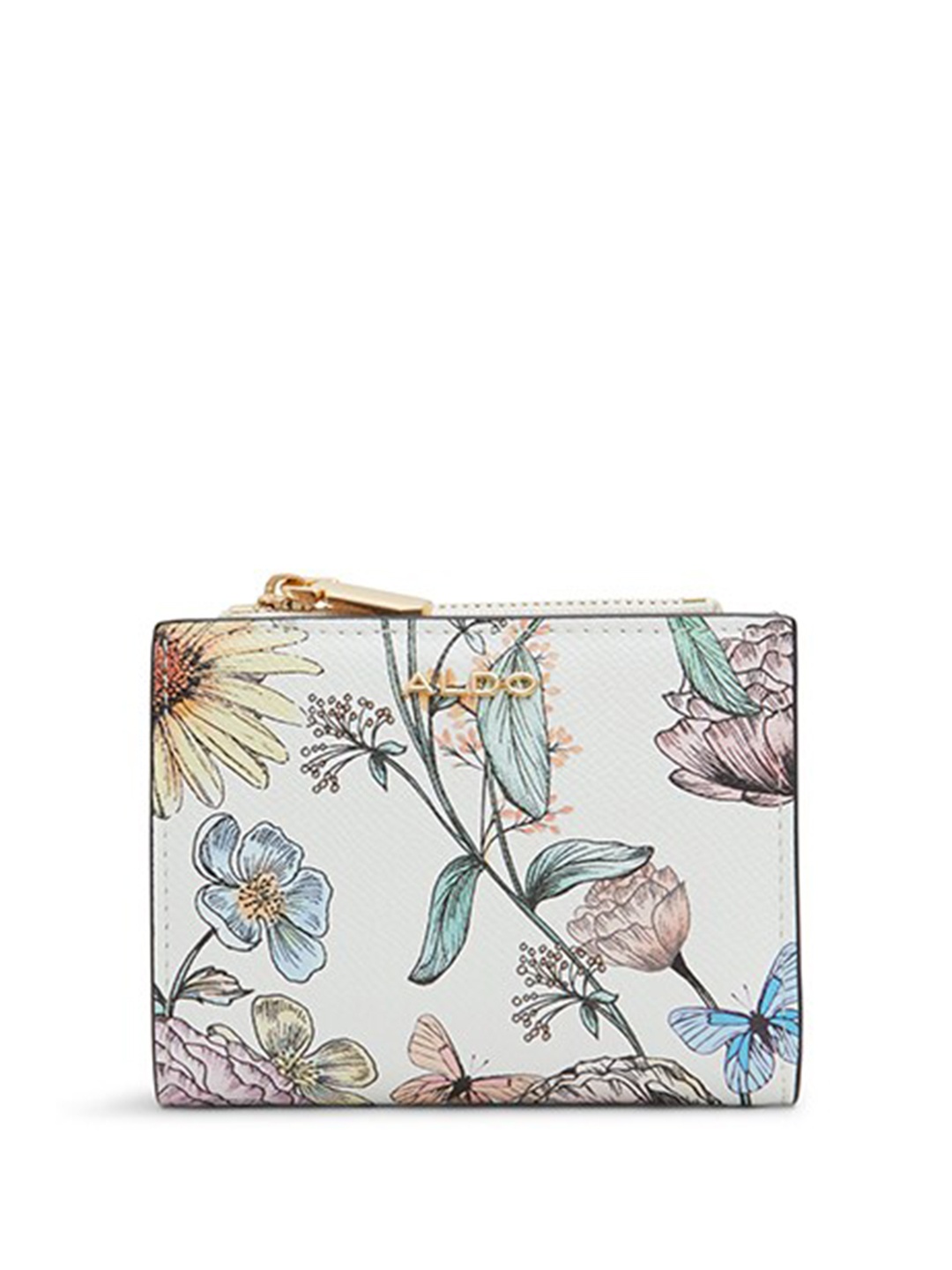 

ALDO Women Floral Printed Two Fold Wallet, White