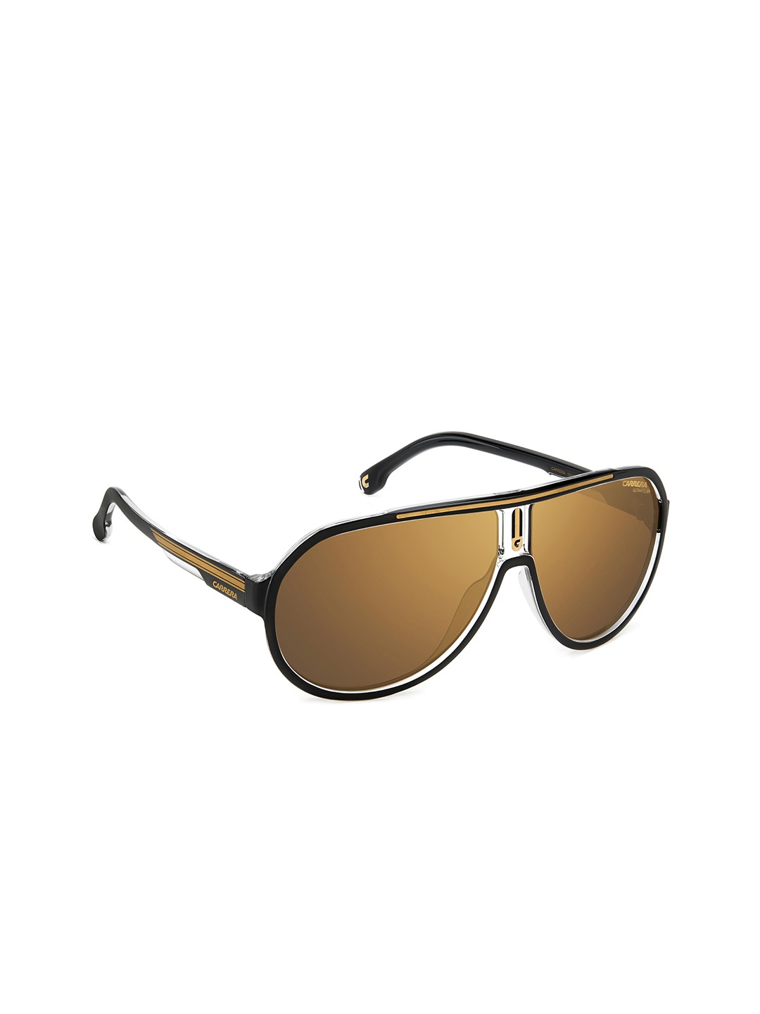 

Carrera Men Shield Sunglasses with UV Protected Lens 2057832M264YL, Gold