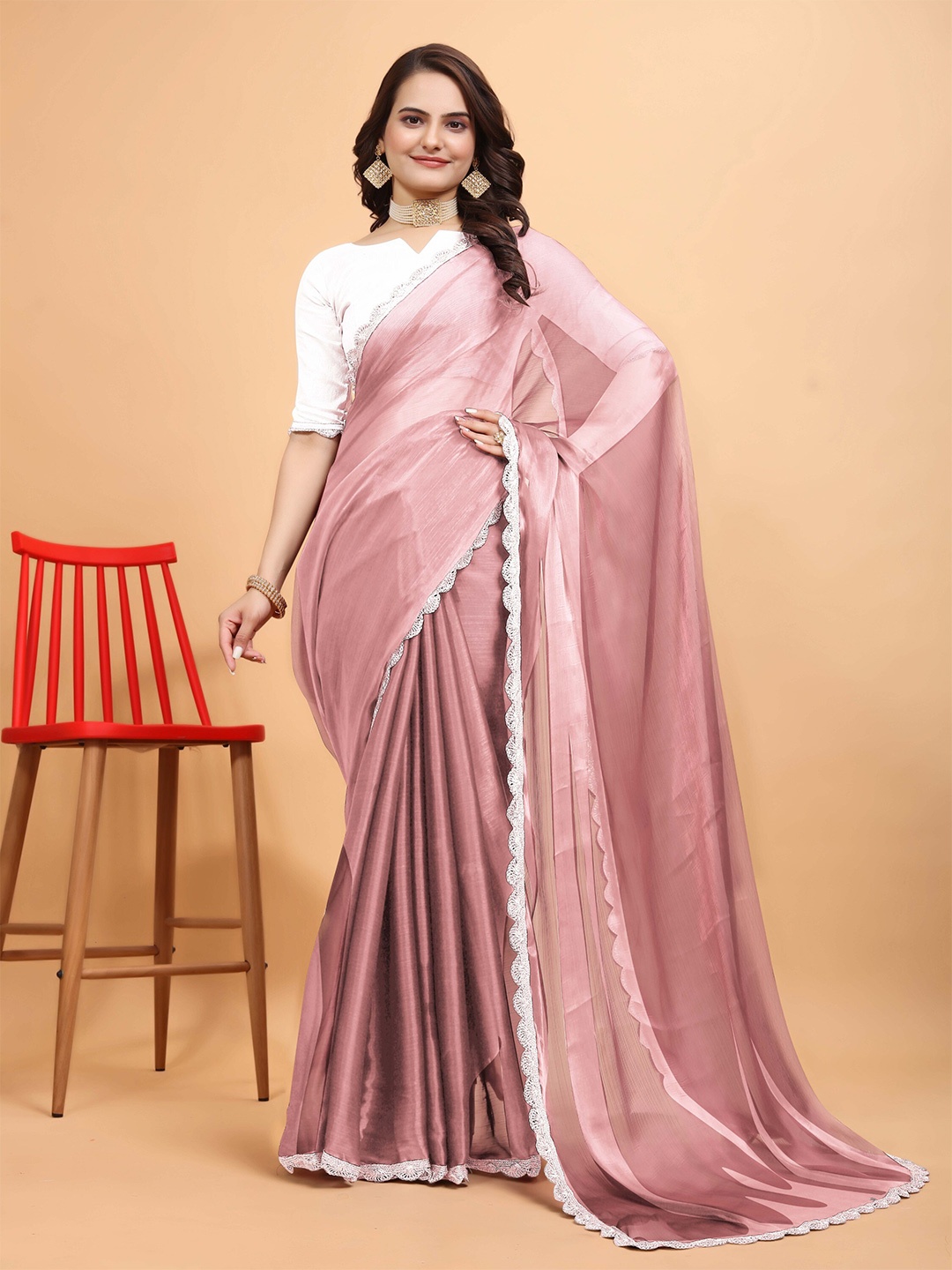 

Celeb Styles Pure Chiffon Bordered Saree, Mauve
