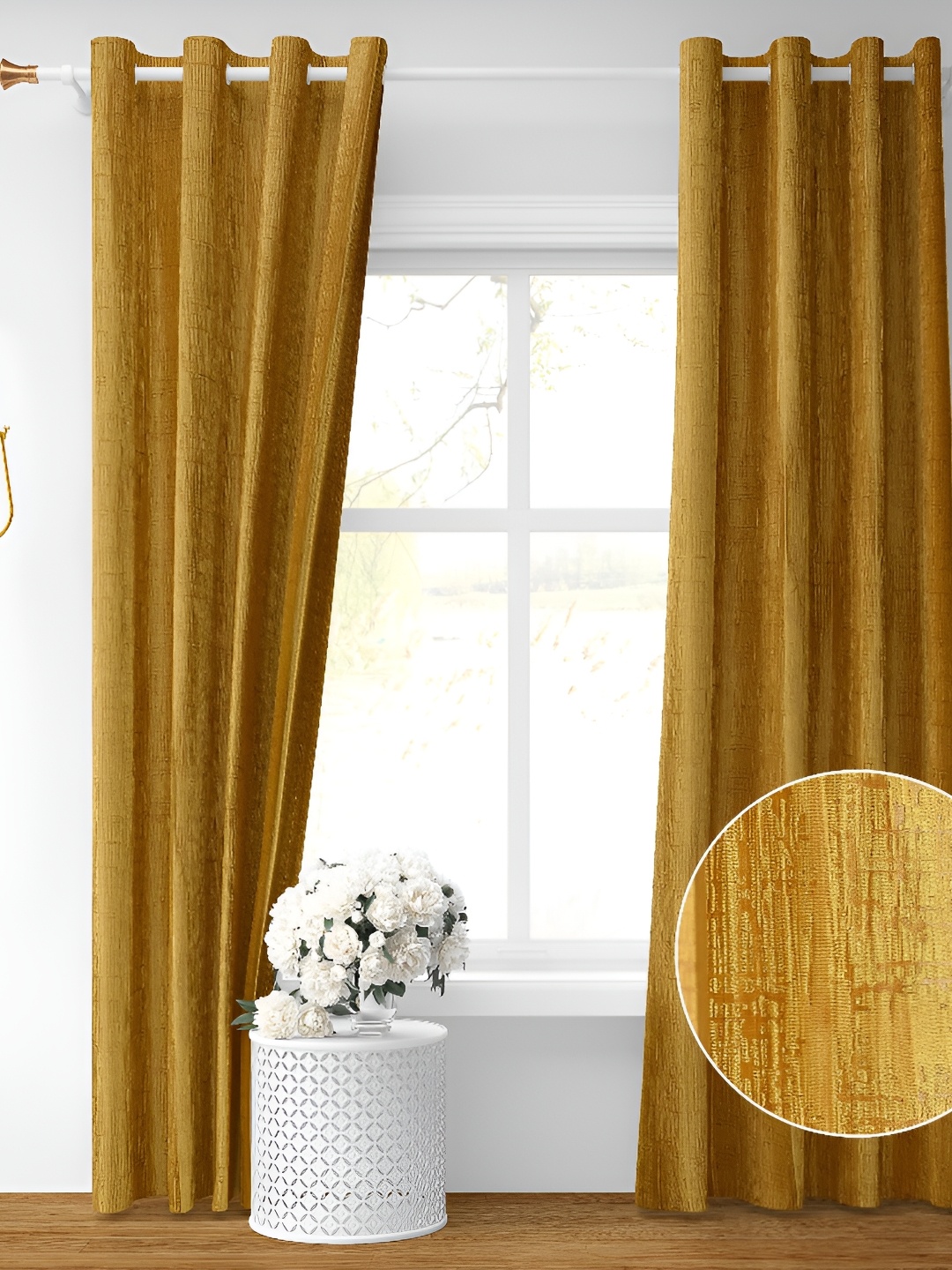 

Galaxy Home Decor Gold-Toned Room Darkening Window Curtain