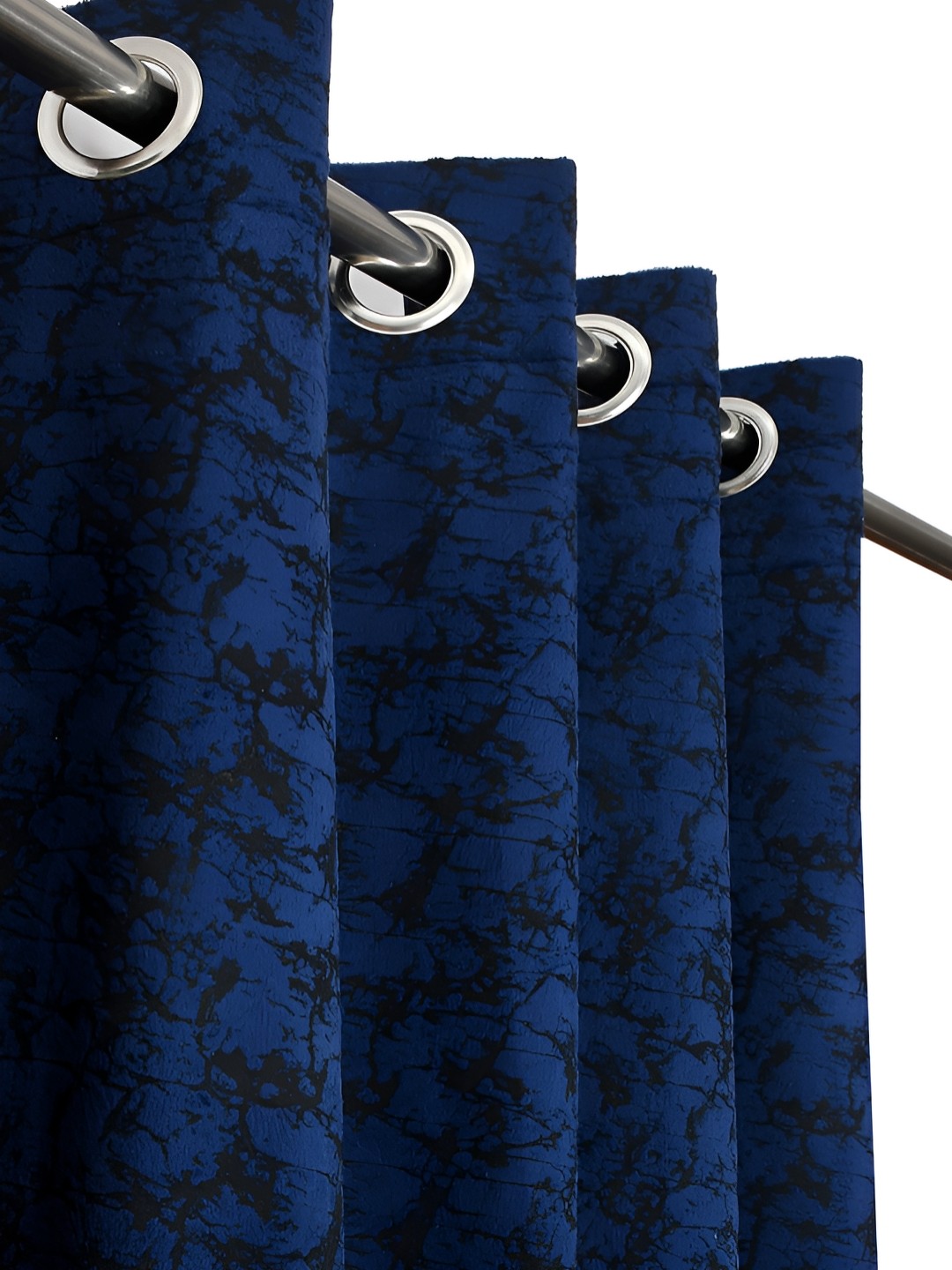 

Galaxy Home Decor Cream & Blue 3 Pieces Floral Room Darkening Long Door Curtain