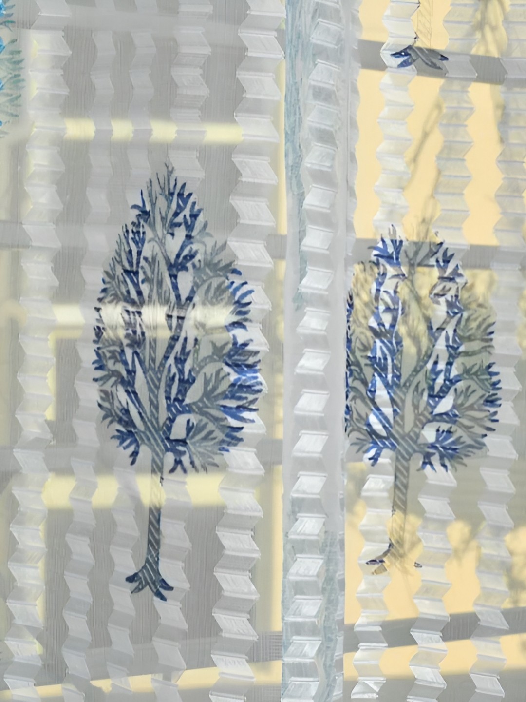 

Galaxy Home Decor Blue Set of 2 Floral Room Darkening Door Curtain