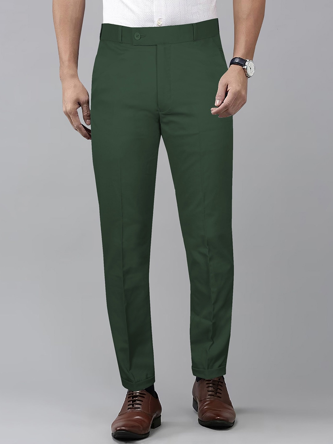 

Jb Just BLACK Men Urban Slim Fit Cotton Trousers, Green