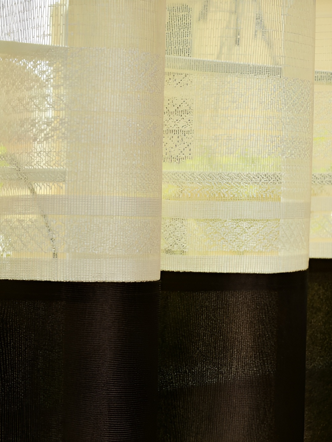 Galaxy Home Decor Brown & Cream Floral Room Darkening Window Curtain