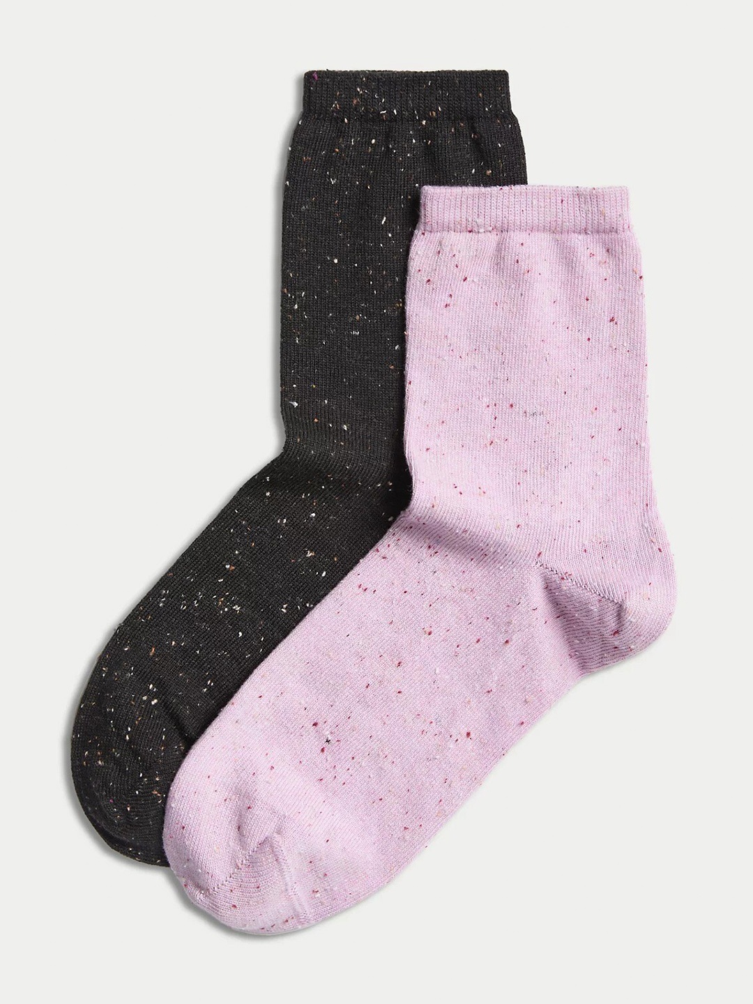 

Marks & Spencer Women Pack Of 2 Patterned Calf-Length Socks, Black