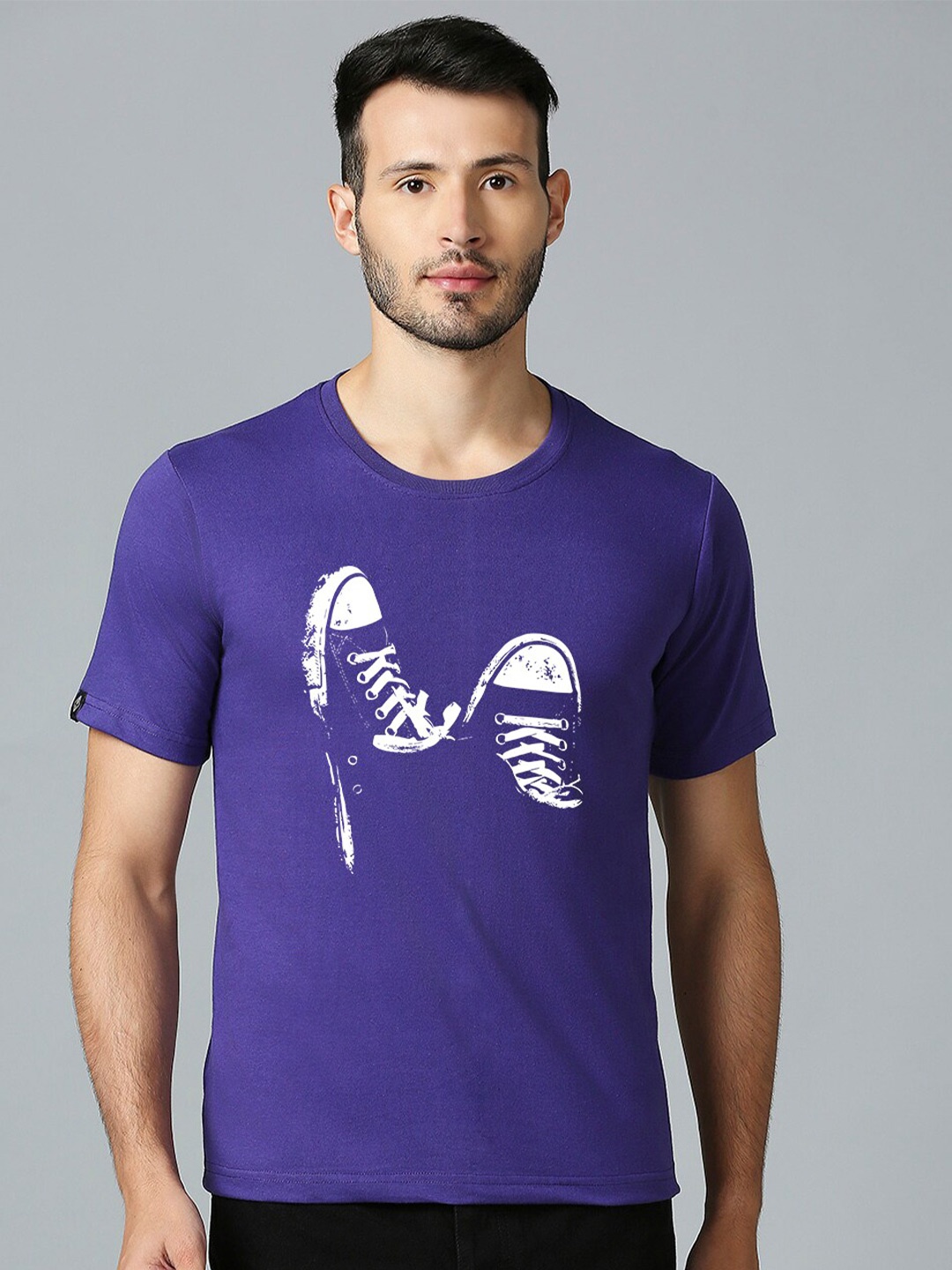 

MOD ECRU Unisex Graphic Printed Cotton T-shirt, Purple