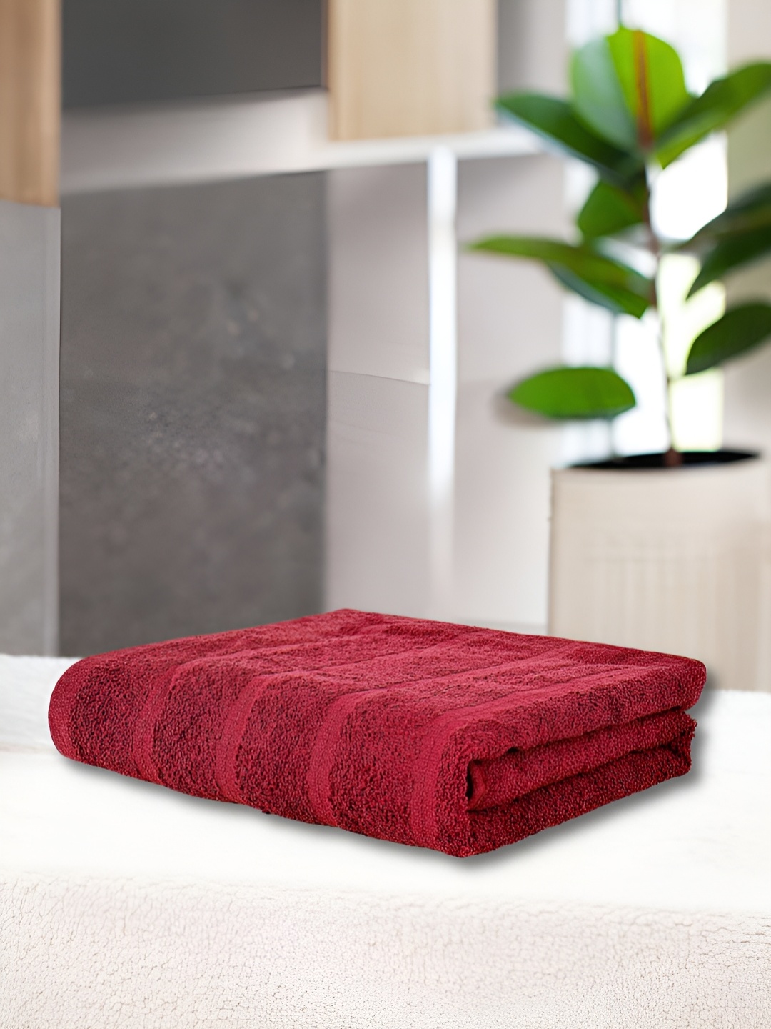 

eurospa Red Striped Cotton 300 GSM Towel Set