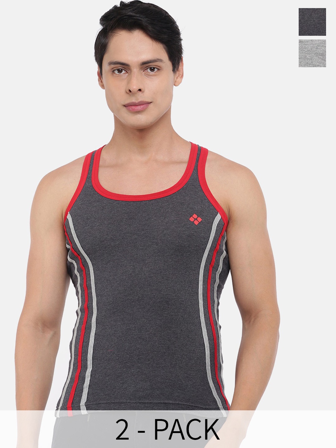 

Dollar Bigboss Pack Of 2 Assorted Innerwear Vests MBB-14-PO2-CO1-S24