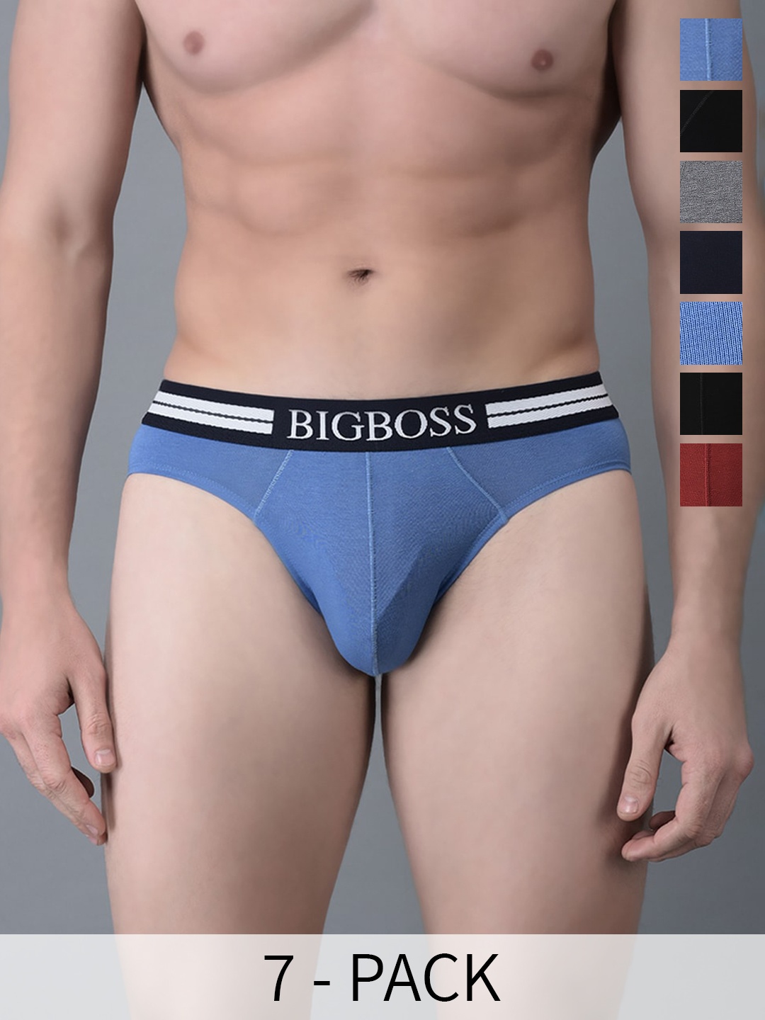 

Dollar Bigboss Pack Of 7 Assorted Basic Briefs MJBR-10-GRNDO-PO7-S24