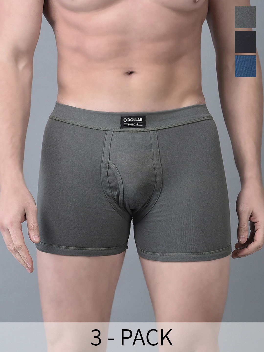 

Dollar Bigboss Pack Of 3 Assorted Pure Cotton Trunk MBTR-11-LYCTRNK-PO3-CO1-S24