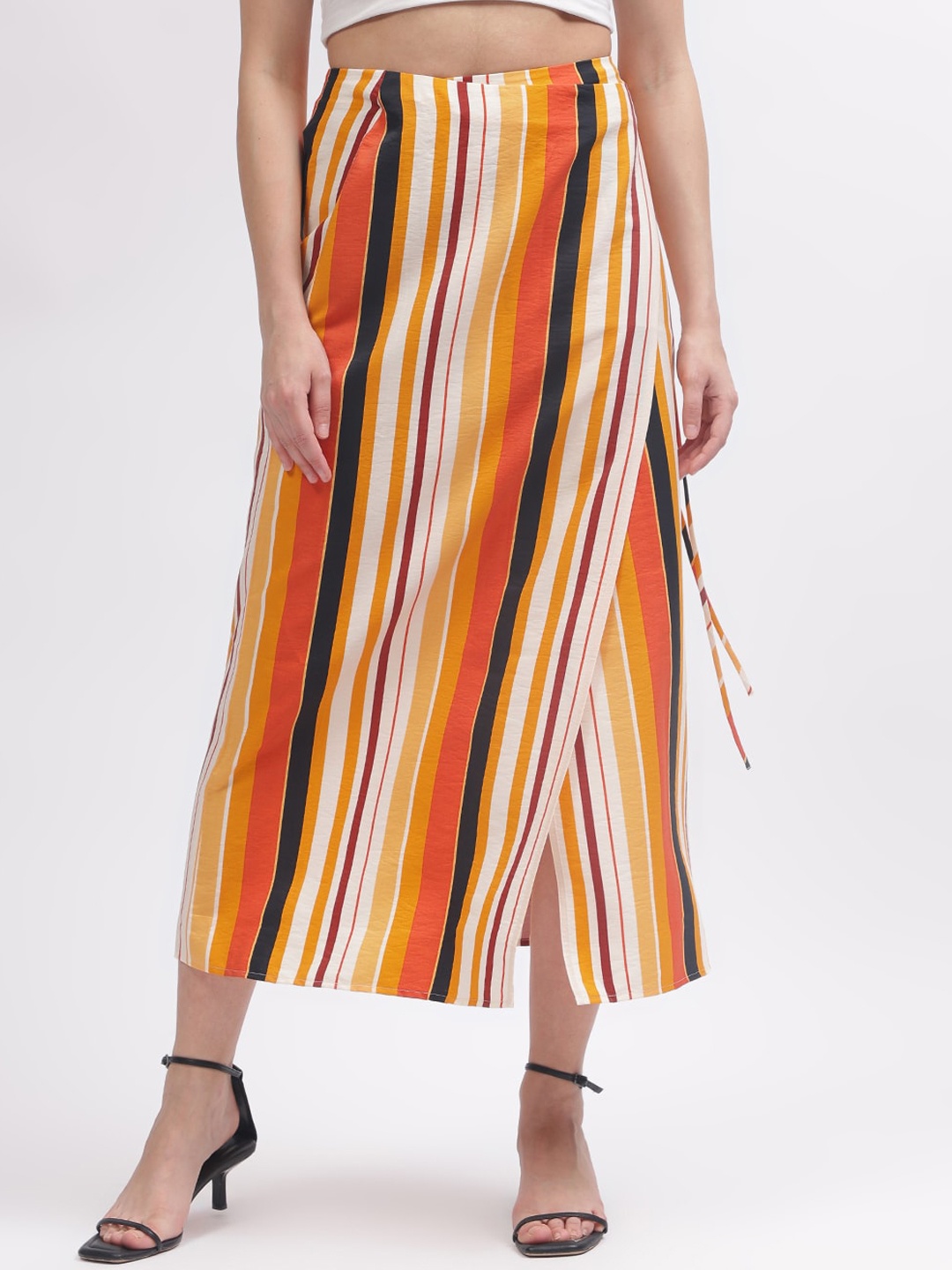 

GANT Multi Stripes Wrap Midi Skirt, White