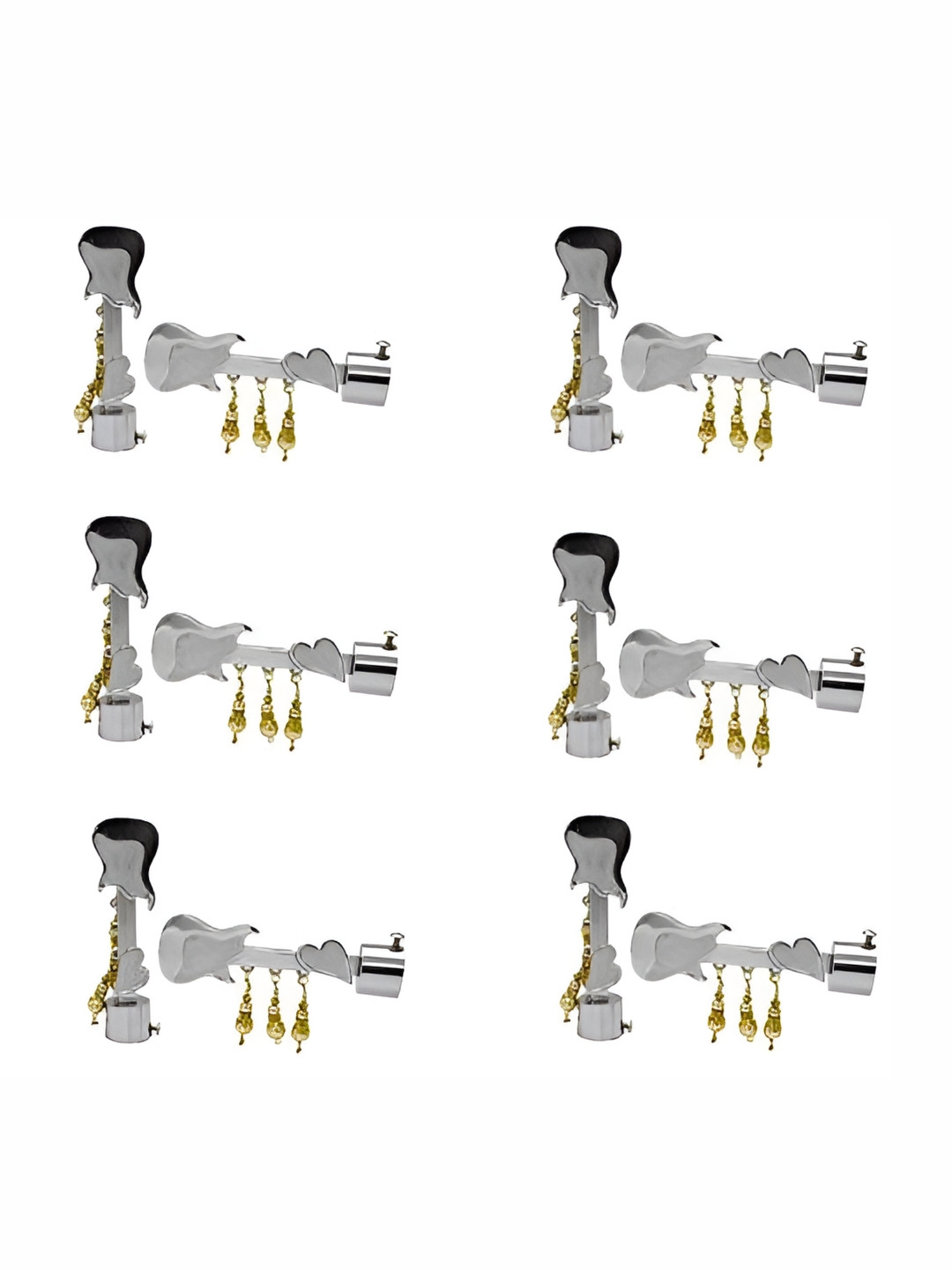 

Rab Yellow & Grey 12 Pieces Rod Rail Metal Bracket, Silver