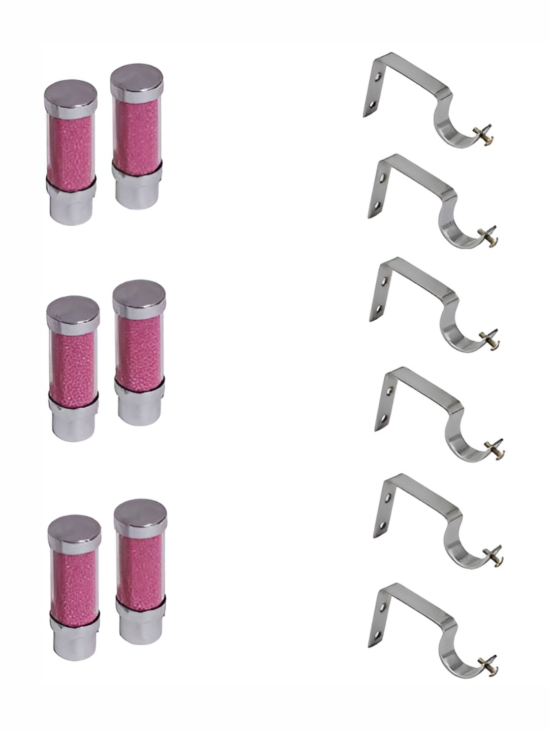 

Rab Pink & Silver Toned 12 Pieces Rod Rail Brackets