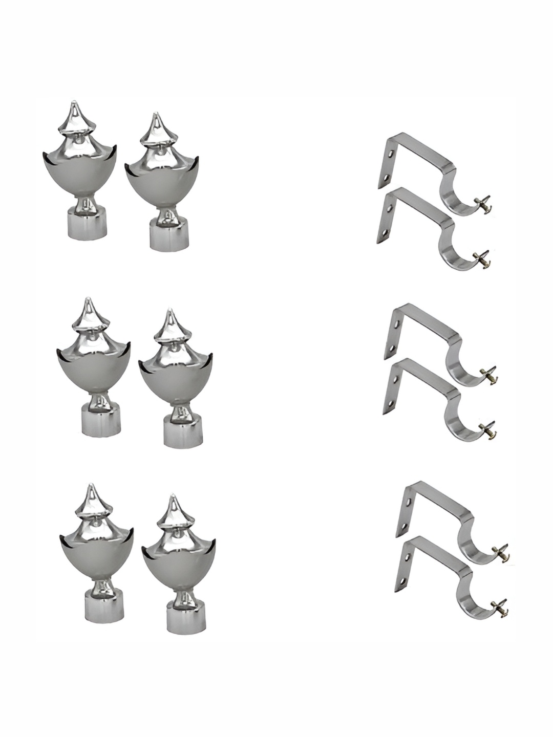 

Rab Silver Toned 12 Pieces Rod Rail Brackets