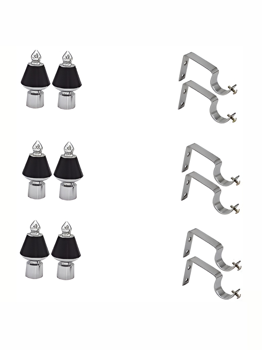 

Rab Black & Silver Toned Metal Glossy Rod Rail Brackets & Hooks
