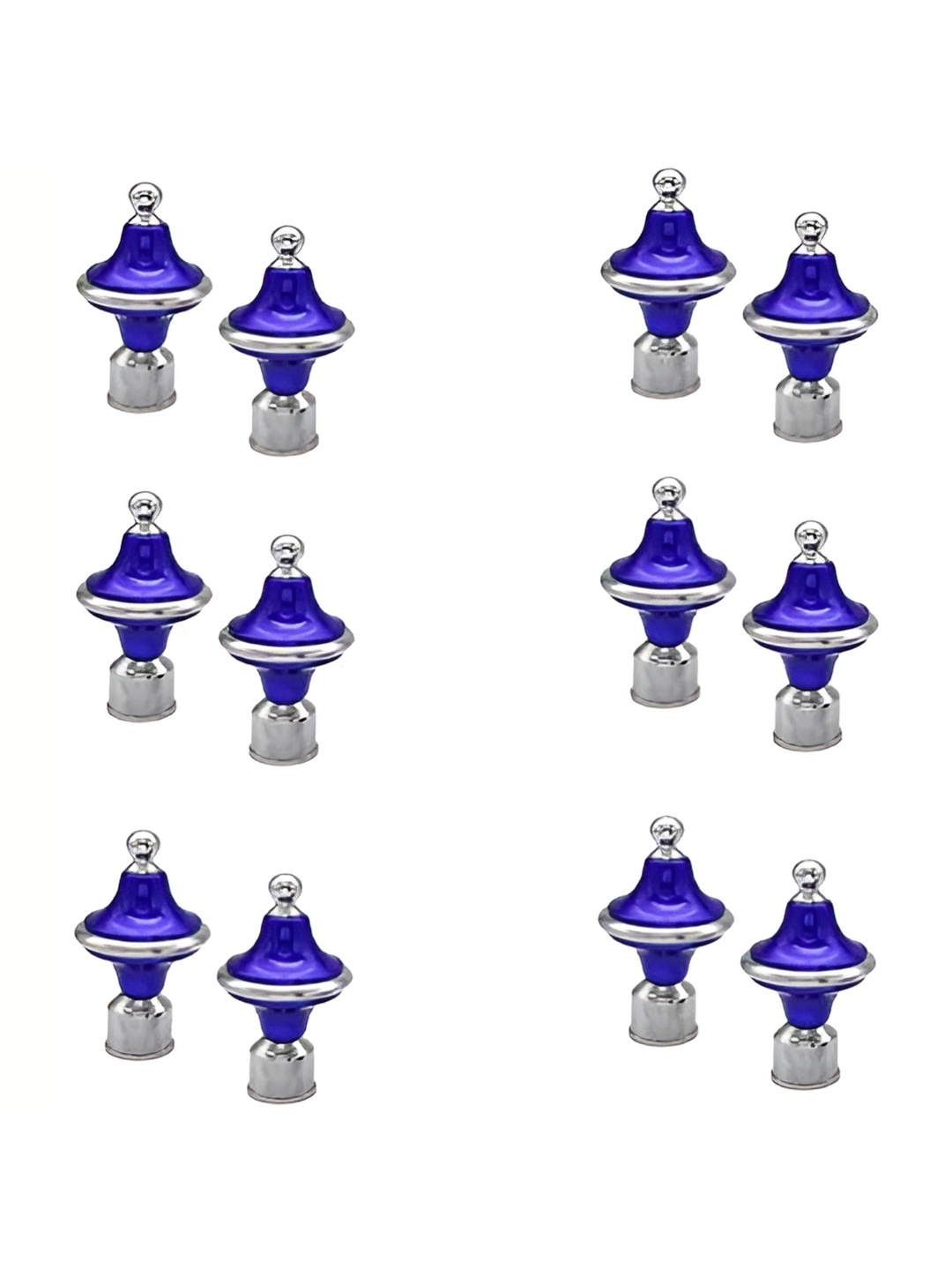 

Rab Blue & Silver Toned 24 Pieces Metal Glossy Rod Rail Brackets & Hooks