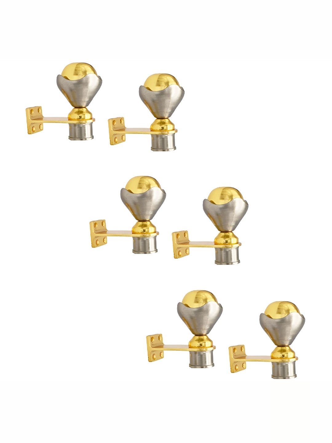 

Rab Silver Toned & Gold Toned 12 Pieces Metal Rod Rail Brackets