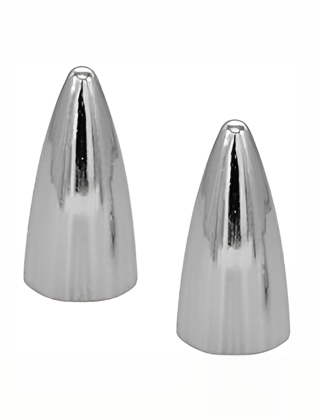 

Rab Silver Toned 2 Pieces Glossy Metal Curtain Knobs