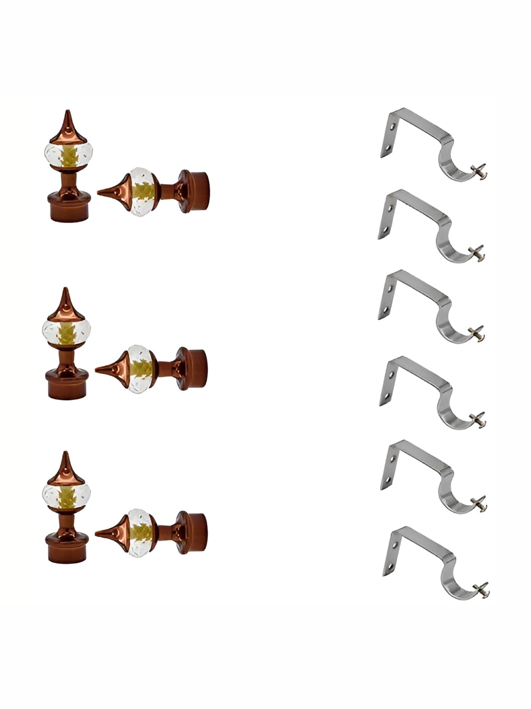 

Rab Brown & Transparent 12 Pieces Rod Rail Metal Bracket