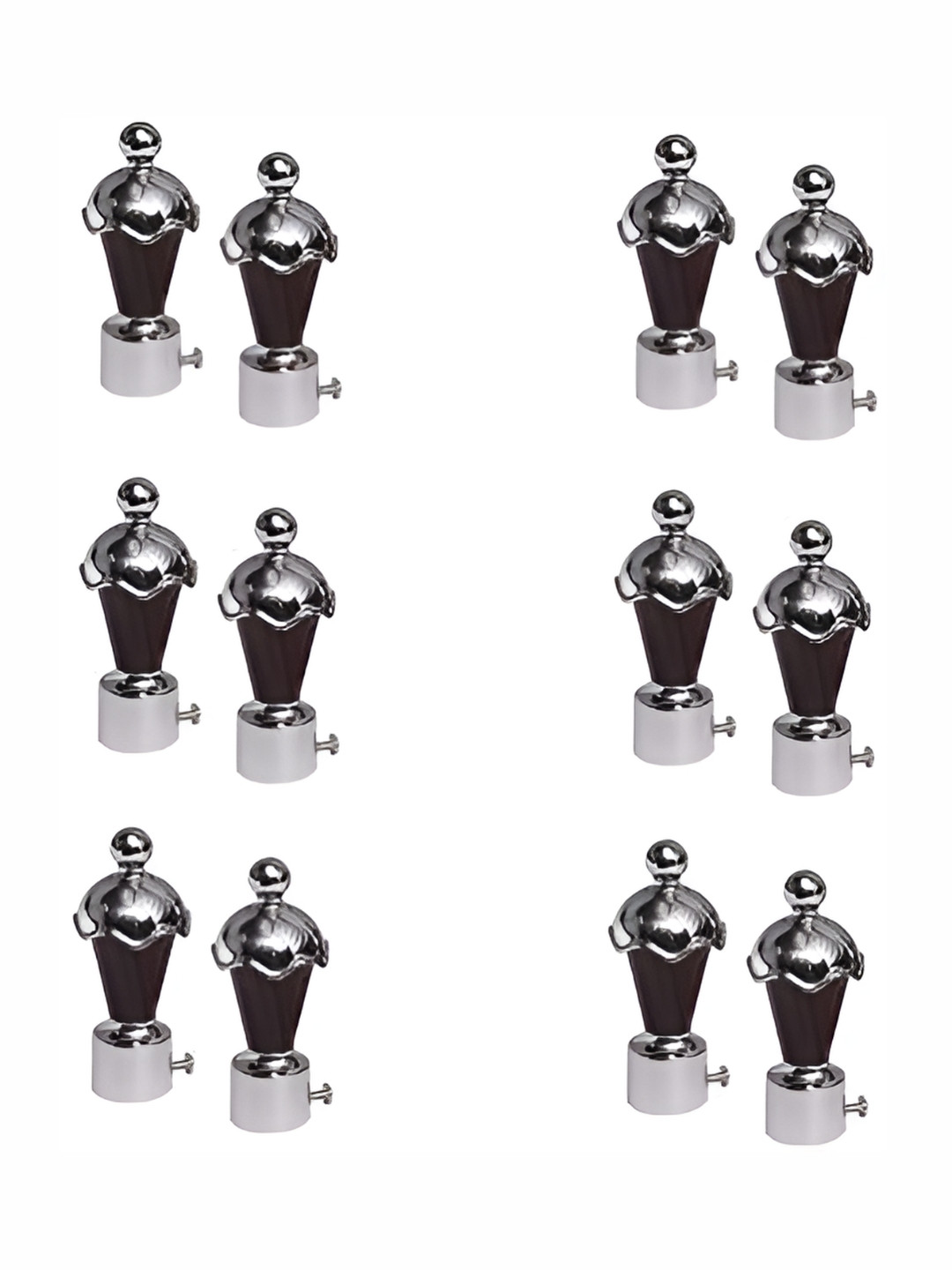 

Rab Brown 12 Pieces Metal Rod Rail Brackets, Silver