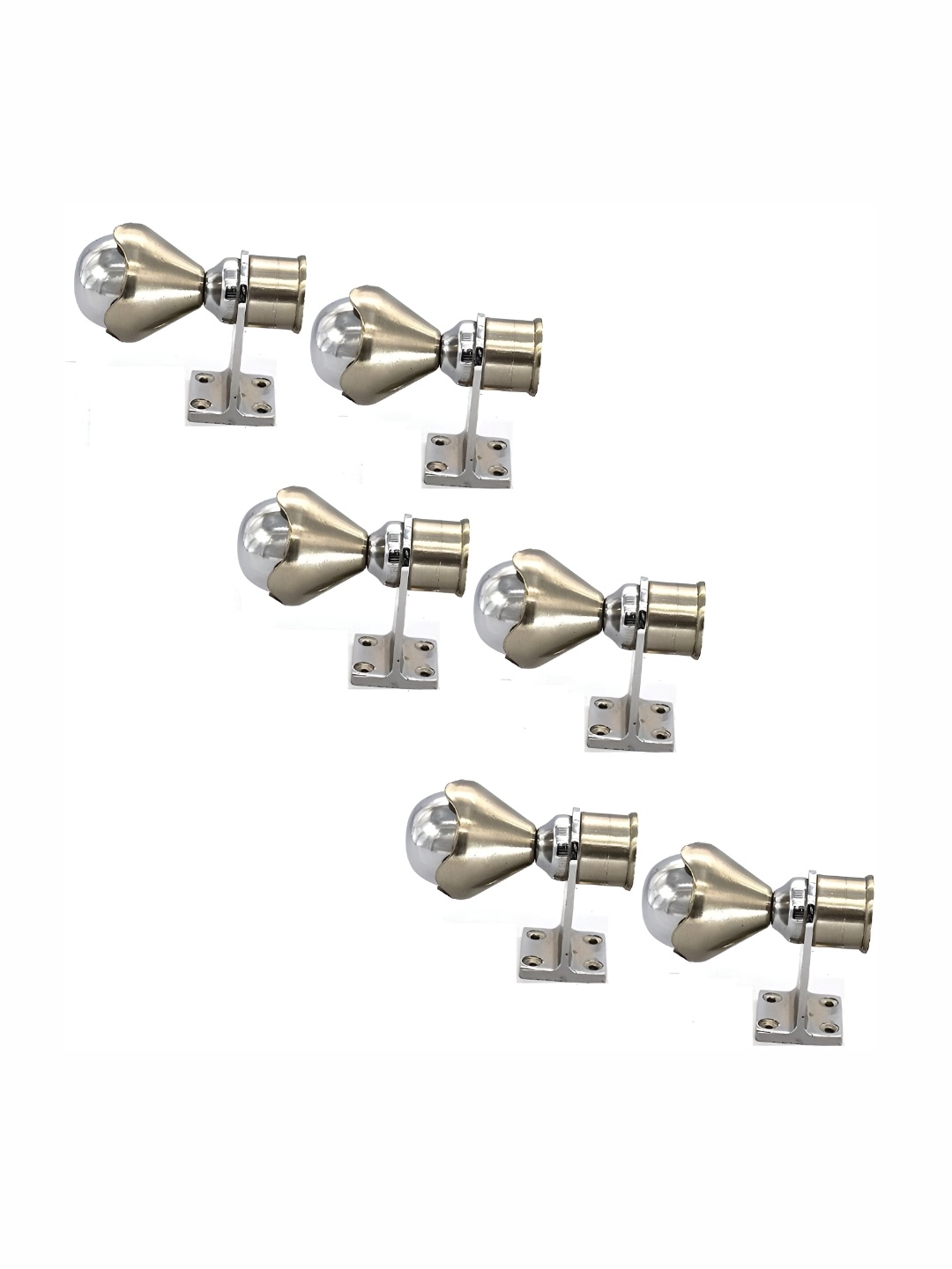 

Rab Silver Toned 6-pcs Metal Rod Rail Brackets
