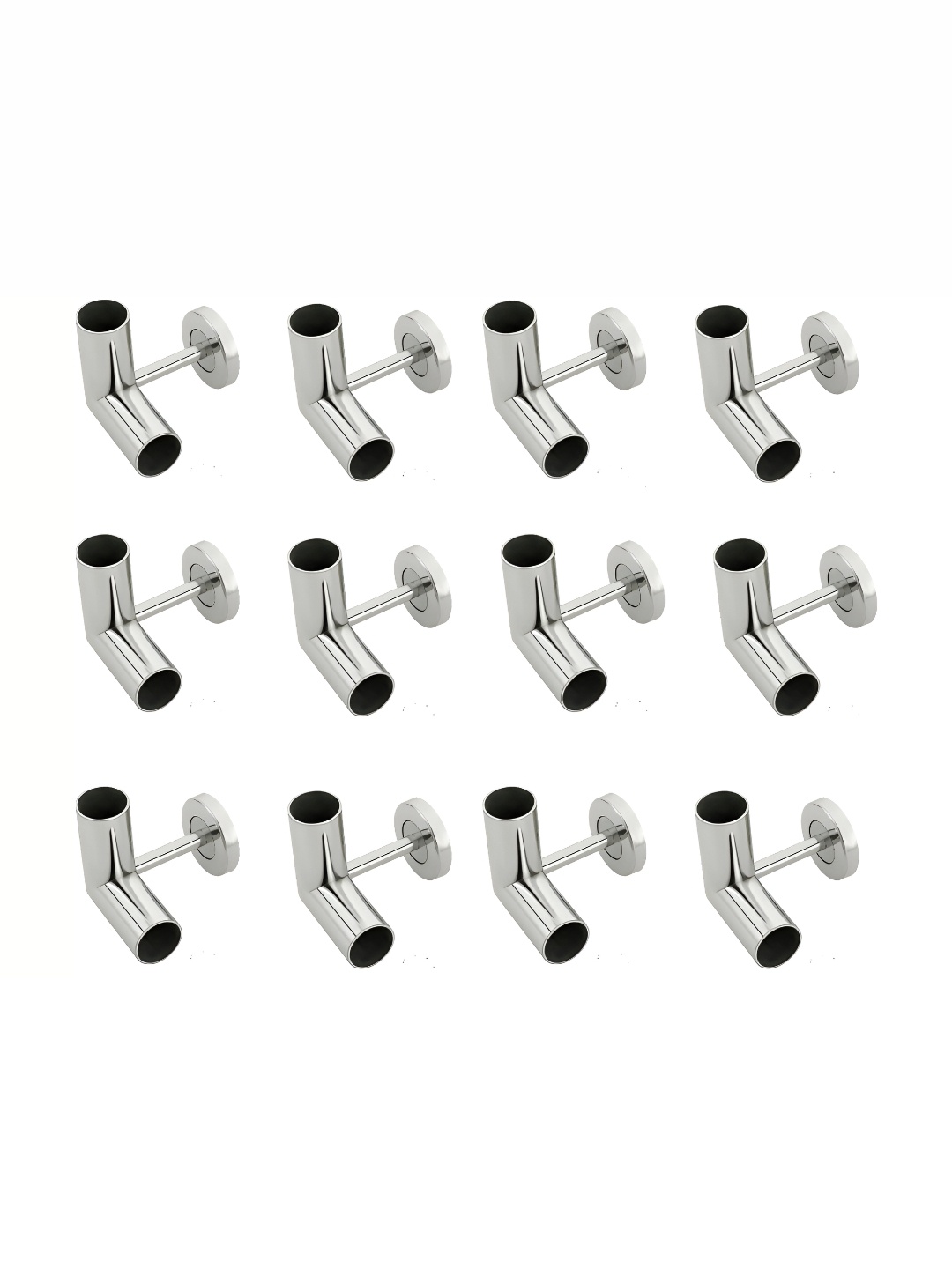 

Rab Silver Toned 12 Pieces Stainless Steel Rod Rail Brackets