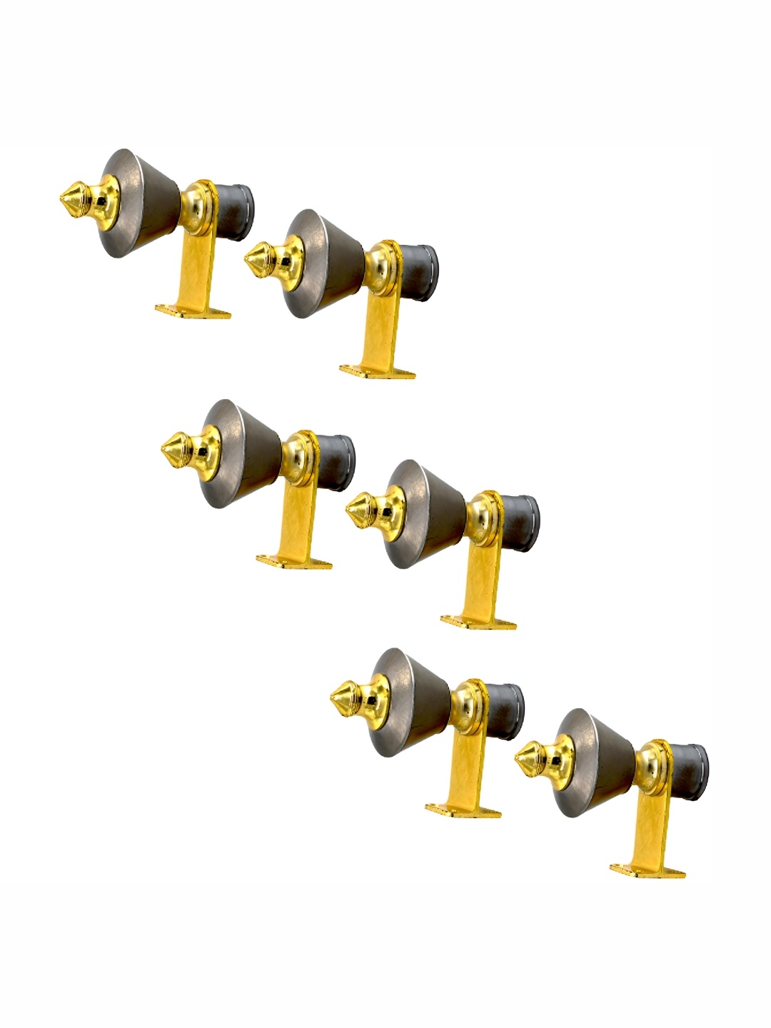 

Rab Black 6 Pieces Metal Rod Rail Brackets, Gold