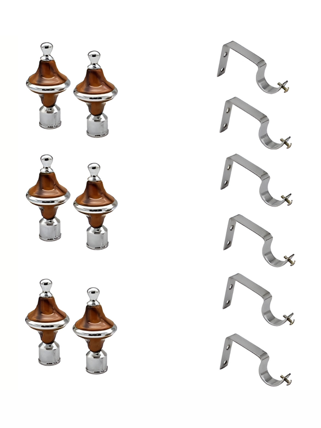 

Rab Brown 12 Pieces Metal Rod Rail Brackets