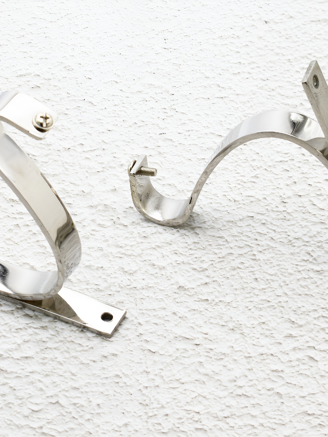 

Rab Silver toned 2 Pieces Glossy Stainless Steel Rod Rail Brackets