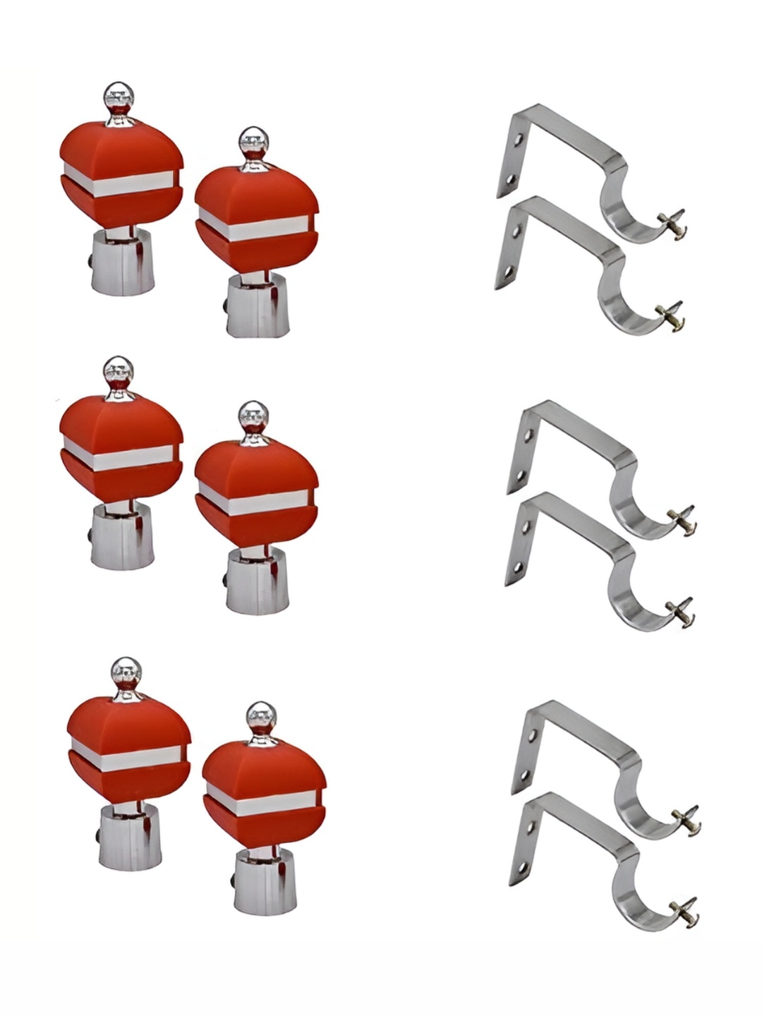 

Rab Red 6 Pieces Metal Rod Rail Brackets