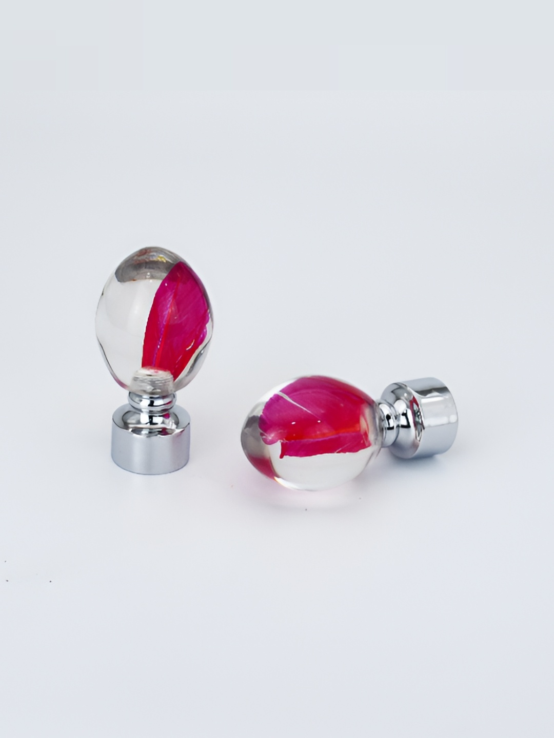 

Rab Pink & Silver Toned 2 Pieces Matte Rod Rail Brackets