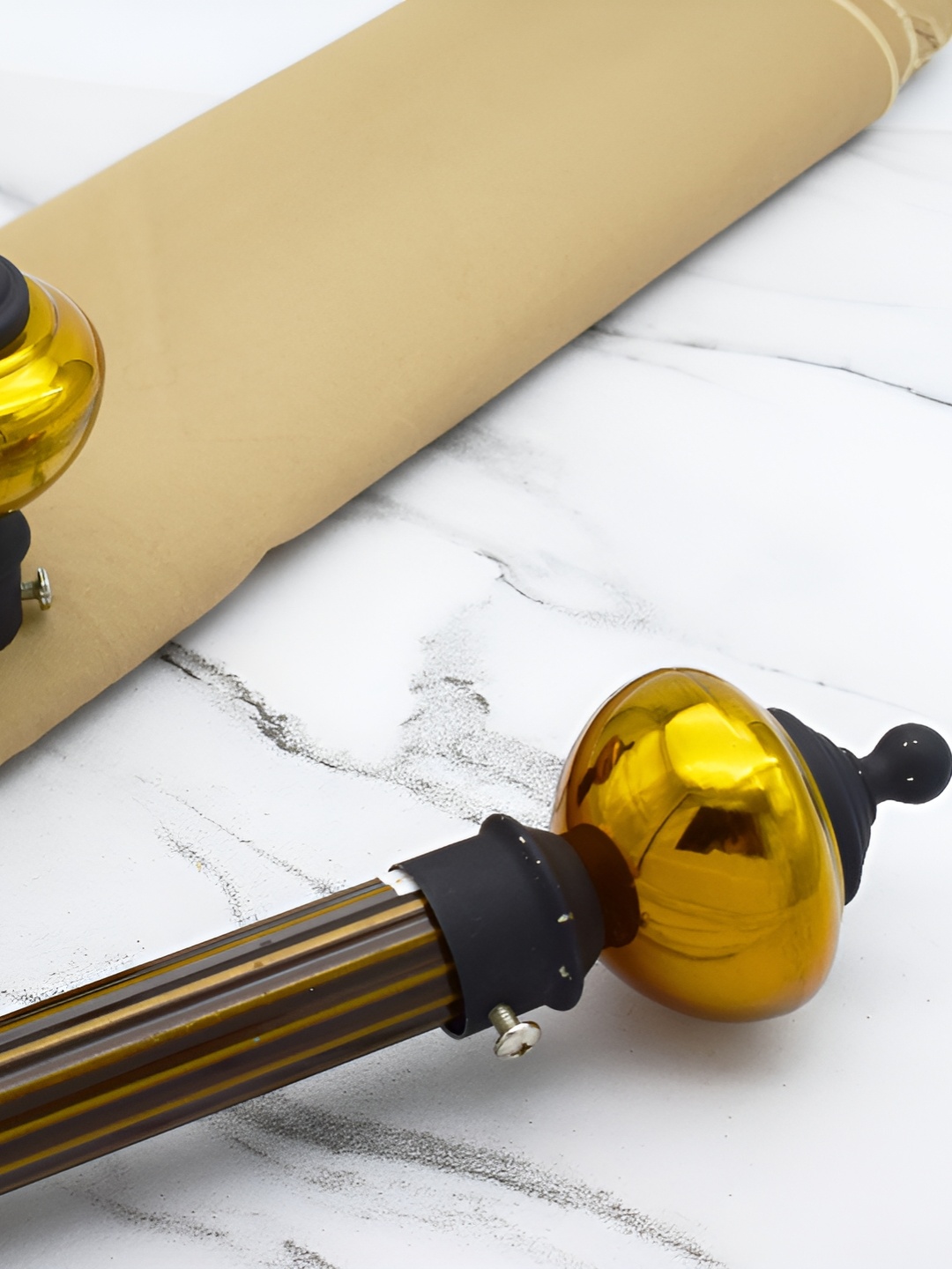 

Rab Gold Toned & Brown 2 Pieces Rod Rail Metal Bracket
