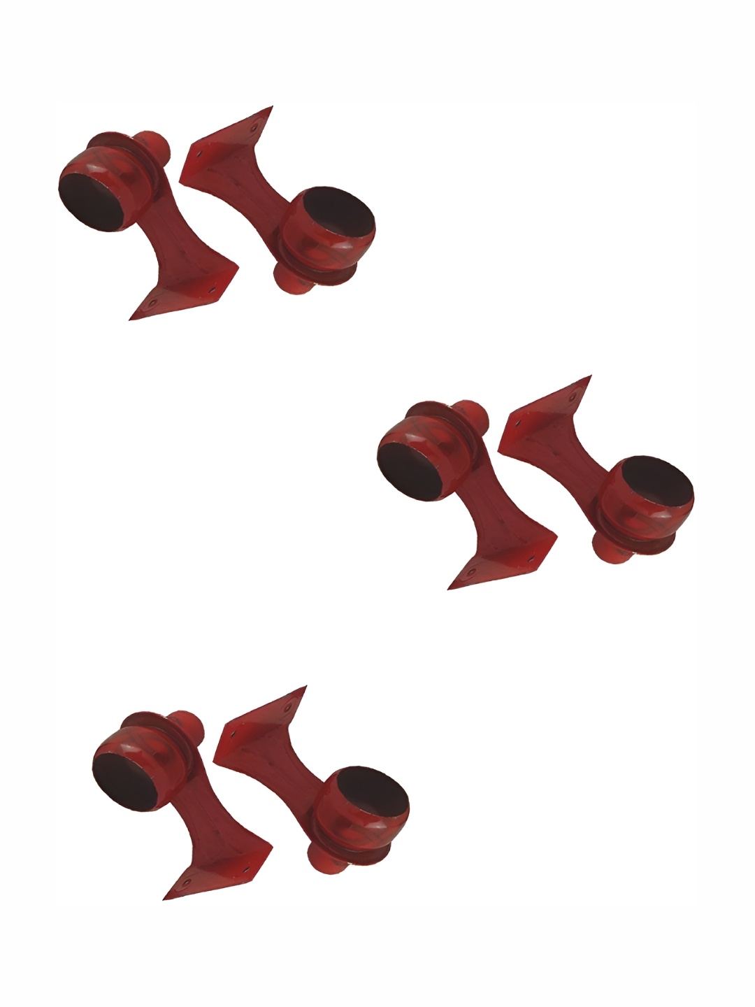 

Rab Marron 6 Pcs Rod Rail Metal Bracket, Maroon