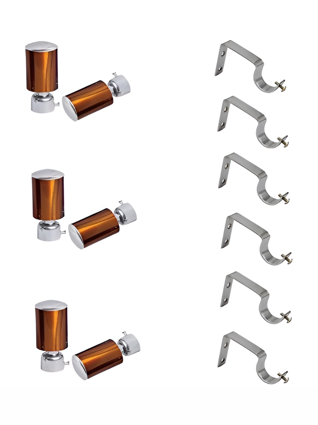 

Rab Gold Toned & Silver Toned 12 Pieces Rod Rail Brackets