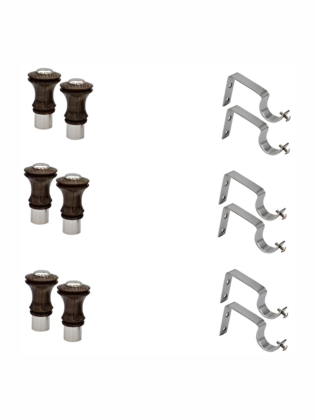 

Rab Brown & Silver Toned 12 Pieces Rod Rail Brackets