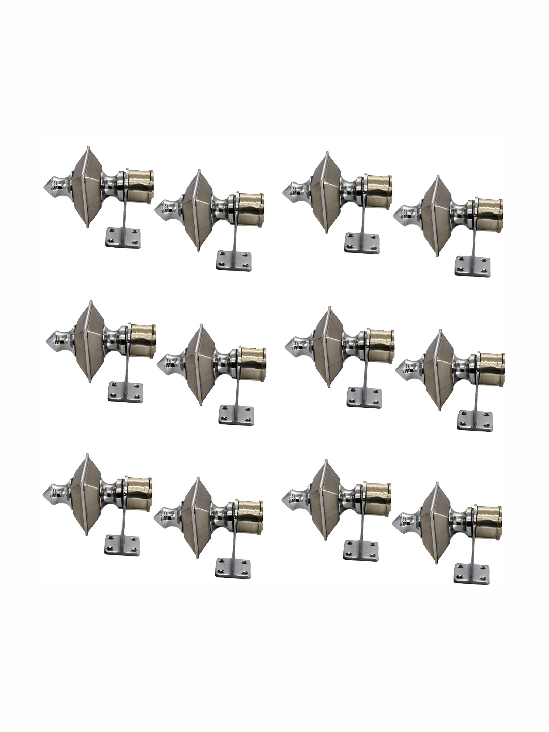 

Rab Silver Toned 12 Pieces Metal Rod Rail Brackets