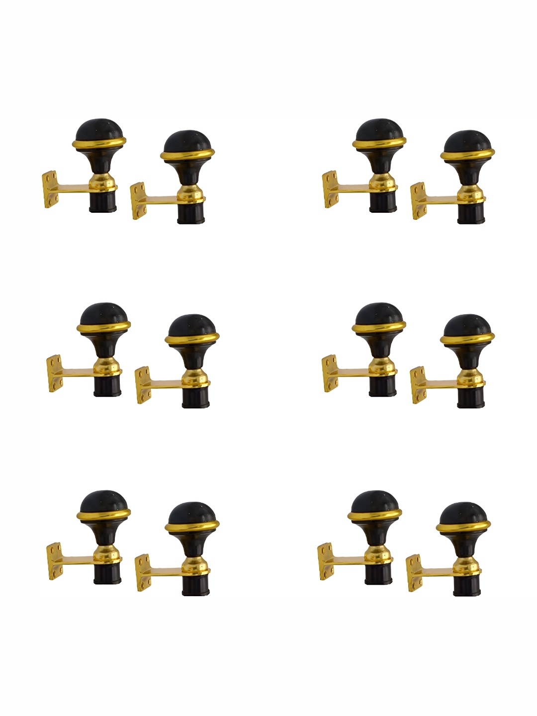 

Rab Black & Gold Toned 12 Pieces Rod Rails Metallic Brackets