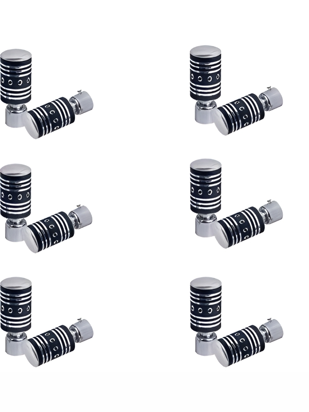 

Rab Black & Silver Toned 12 Pieces Metal Rod Rail Brackets