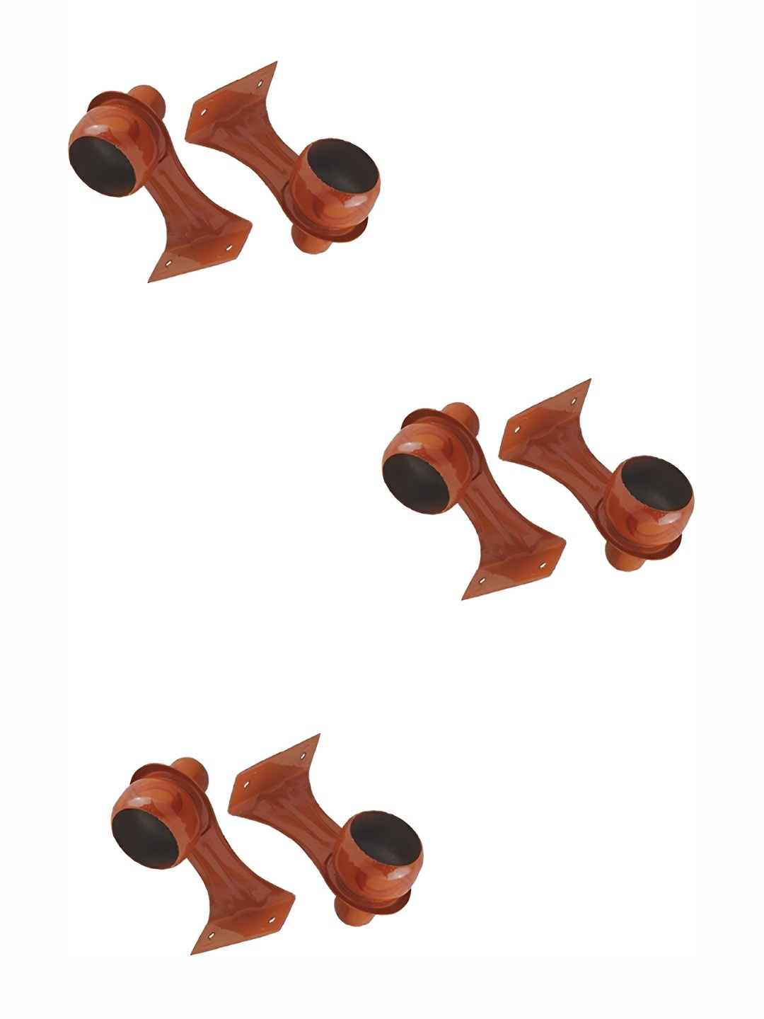 

Rab Brown 6 Pieces Metal Matte Rod Rail Brackets