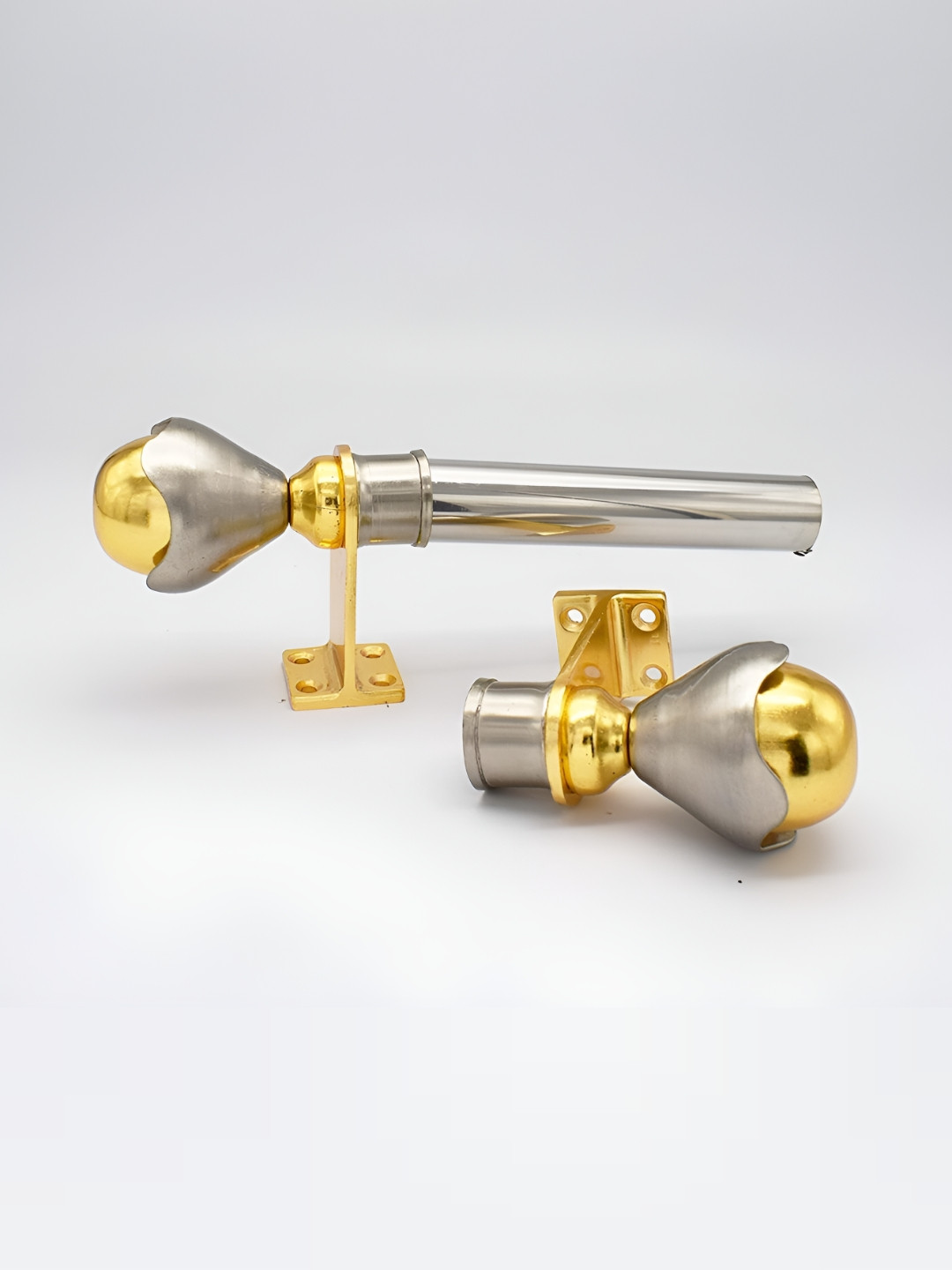 

Rab Silver toned & Yellow 2 Pcs Metal Rod Rail Brackets