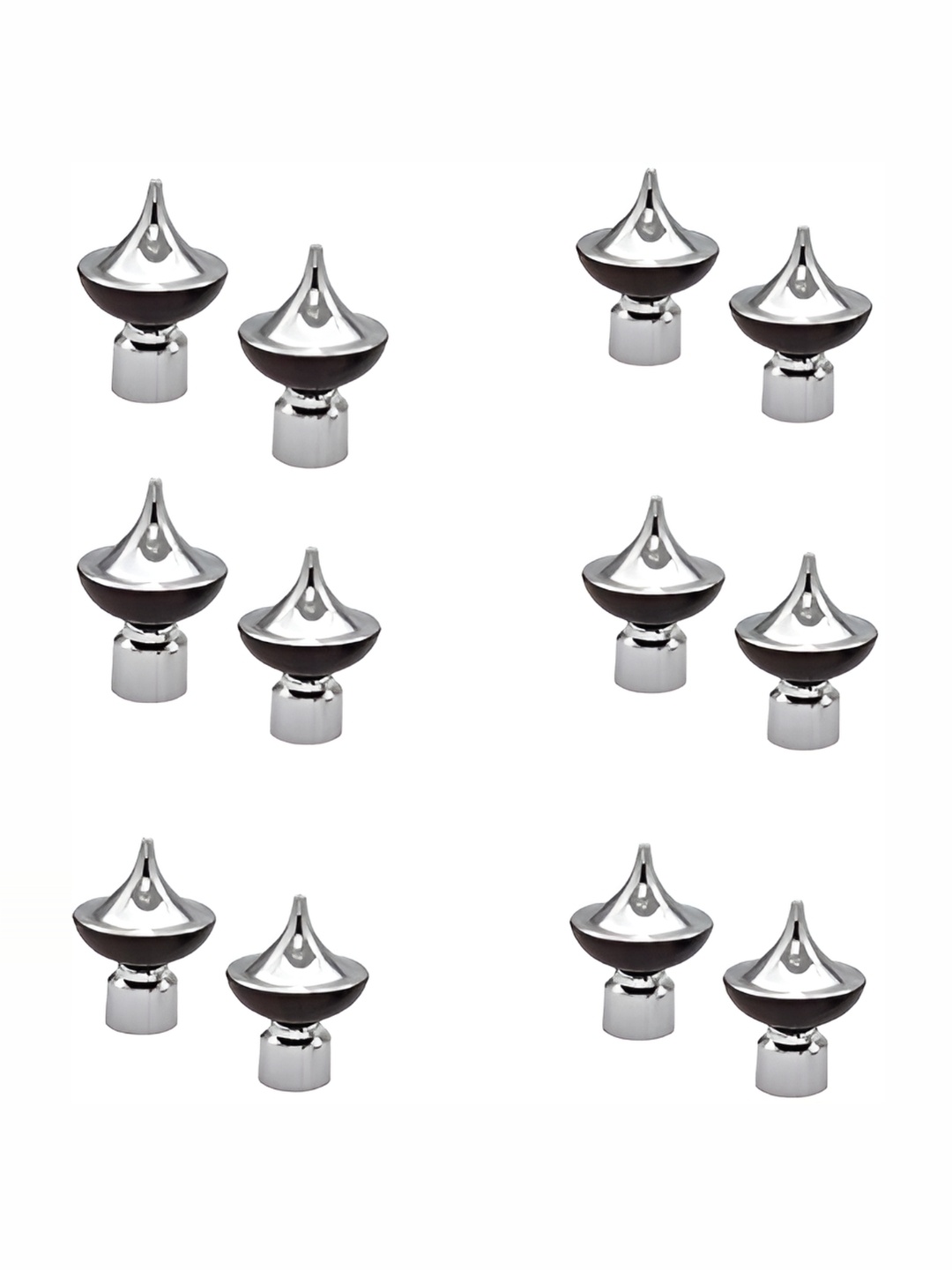 

Rab Silver toned & Brown Metallic Rod Rail Brackets