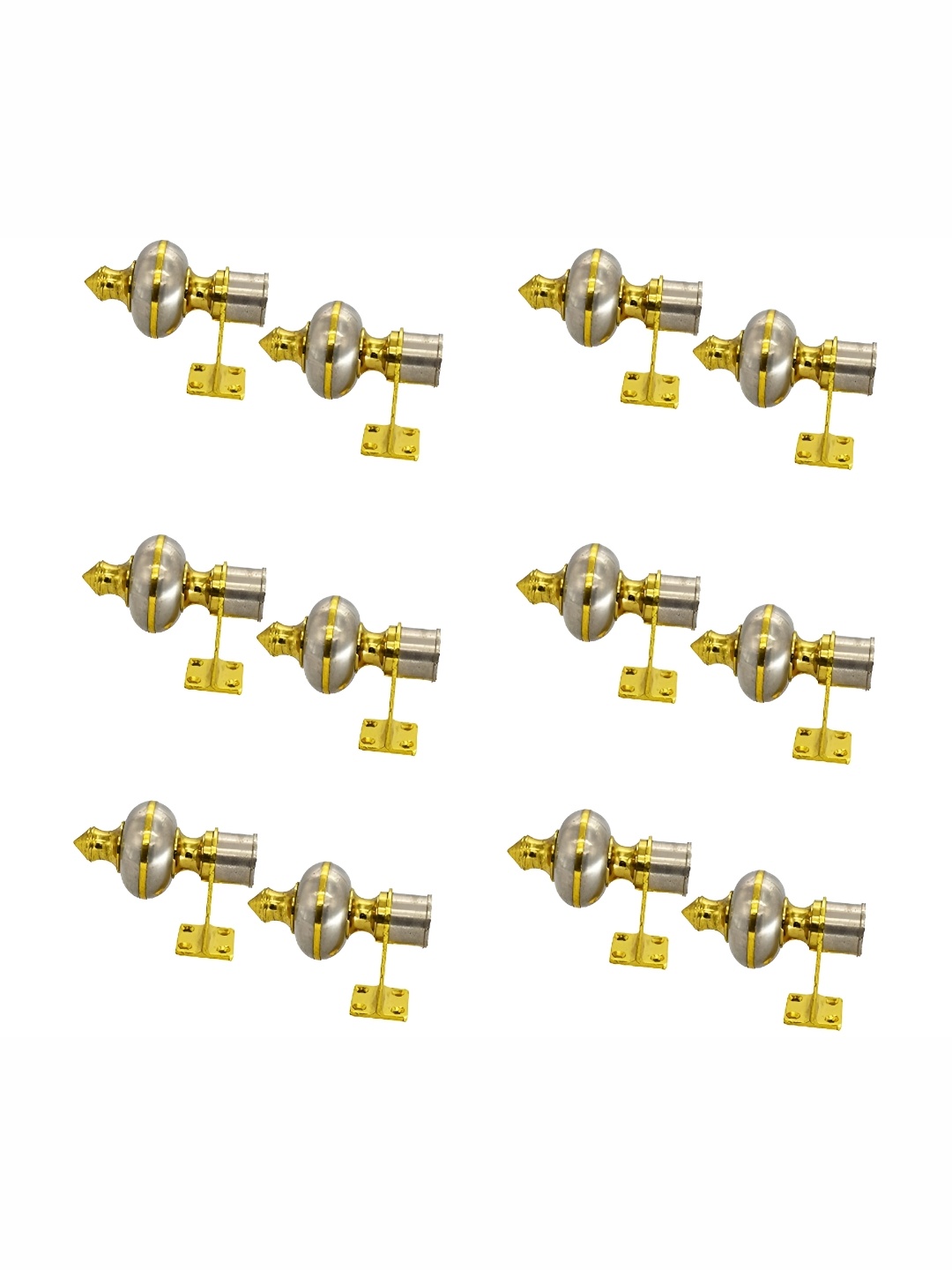 

Rab Gold Toned & Silver Toned 12 Pieces Metal Rod Rail Brackets