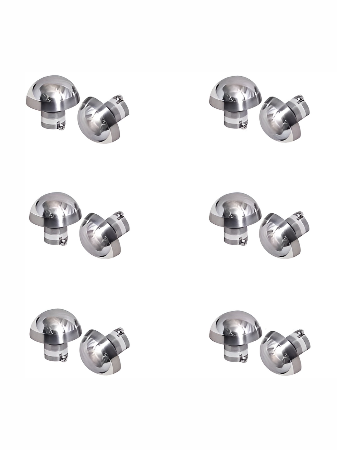

Rab Stainless Steel 12 Pieces Rod Rail Brackets With Hooks, Silver