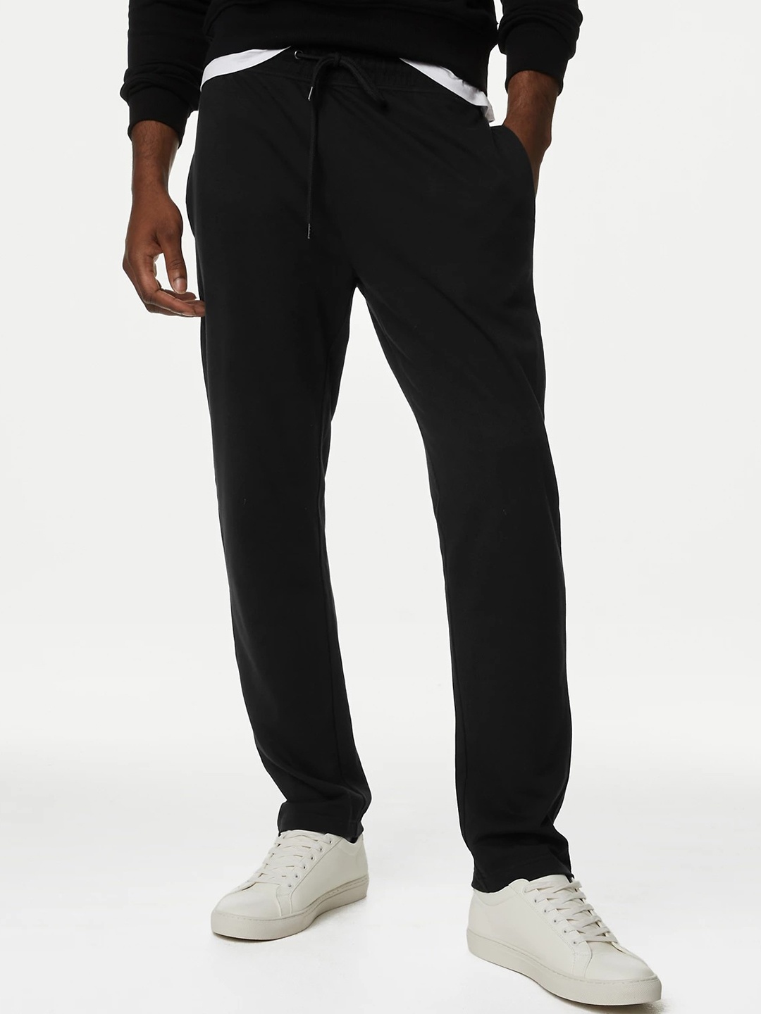 

Marks & Spencer Men Mid Rise Straight Leg Track Pants, Black