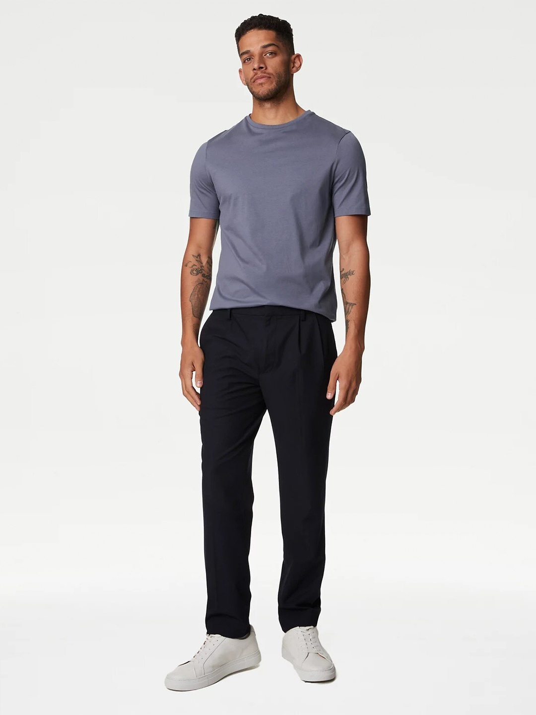 

Marks & Spencer Round Neck Short Sleeves Cotton T-shirt, Lavender