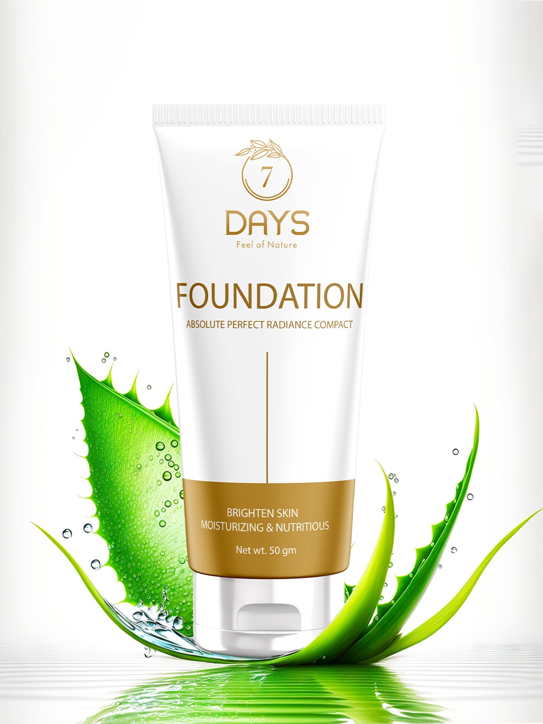 

7 DAYS Absolute Perfect Radiance Compact Foundation Cream with Glycerine & Aloevera - 50 g, White