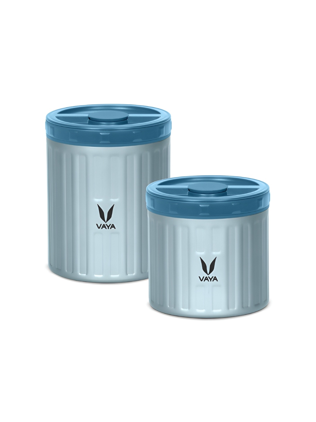 

Vaya Preserve 2 Pieces Stainless Steel Vacuum Insulated Lunch Box- 1 x 500 ml + 1 x 300 ml, Blue