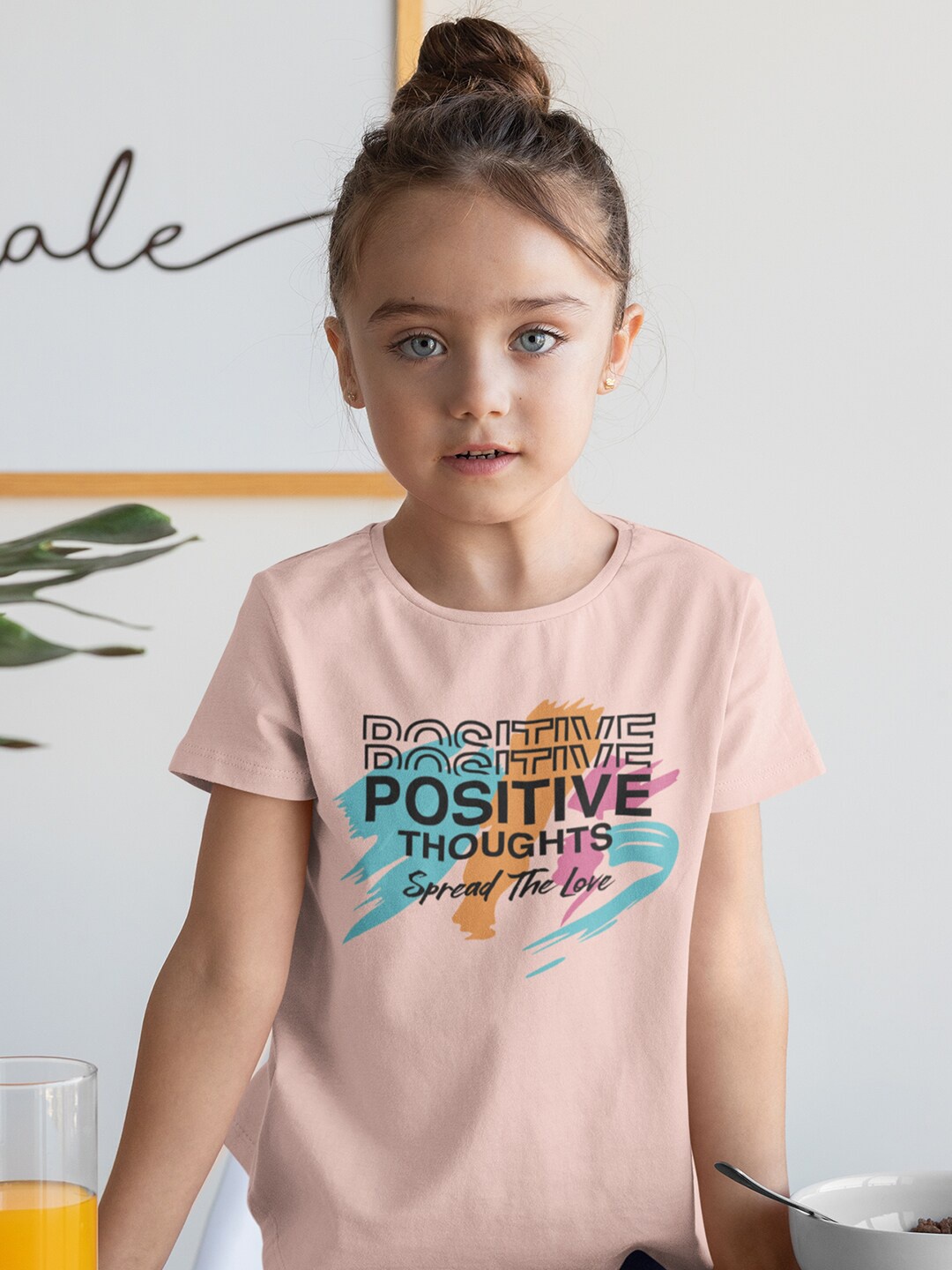 

KINSEY Girls Typography Printed T-shirt, Pink